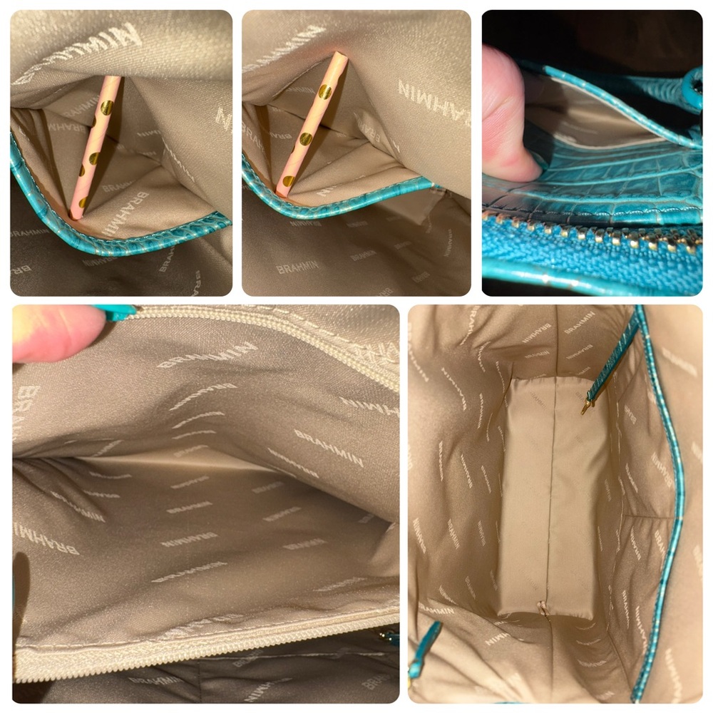 **SOLD**Brahmin NWT Lrg. Duxbury & Veronica - Mermaid Green - PERFECT EYE - Picture 8 of 16